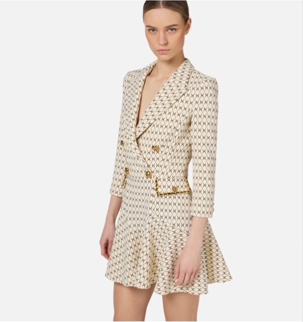 Elisabetta Franchi Cream Coat Dress